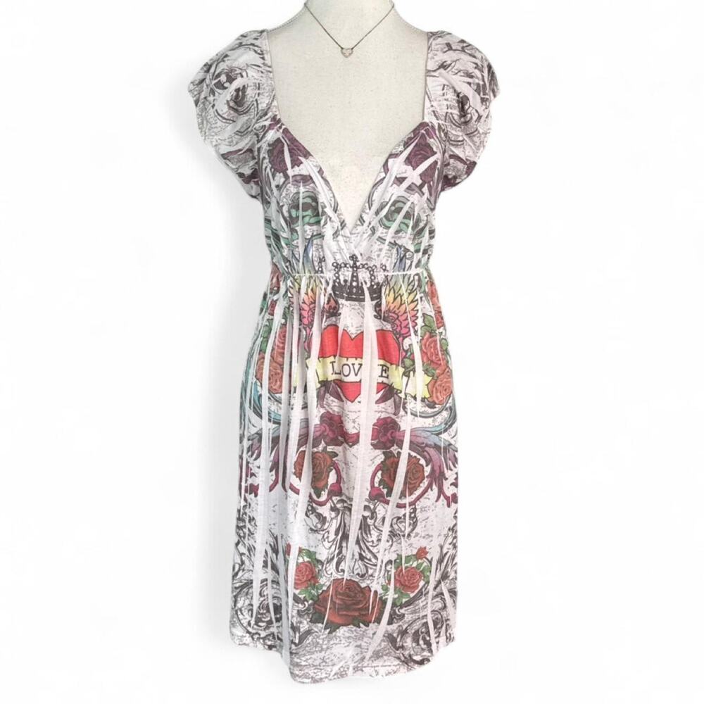 Manchi 2000s Ed Hardy Vibe Baby Doll Dress cute going out summer dress size XL